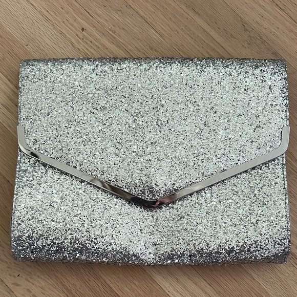 H&M Glitter Silver Glitter Envelope Clutch - Picture 3 of 9